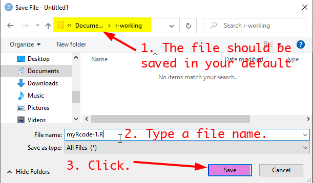 Saving R Files for Windows